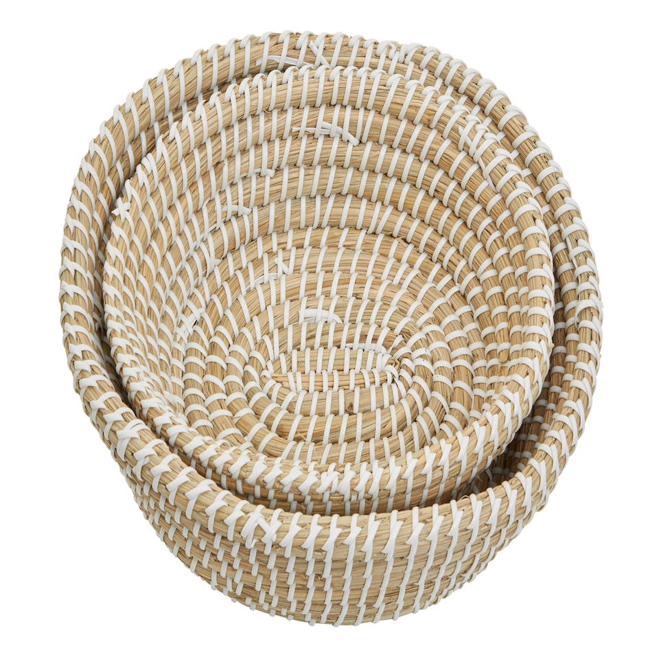 image 1 of Lidi Set Of Two Baskets With White Detail Cream