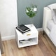 image 9 of HOMCOM Small Table With Drawer, Open Compartment and Handle, White