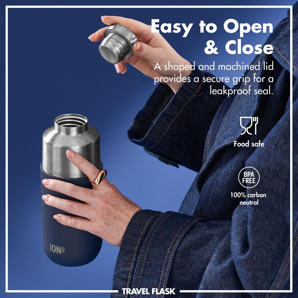 image 1 of Luma Flask & Mug, Vacuum Insulated, 700ml (24oz) | Blue | Ash Navy | One Size