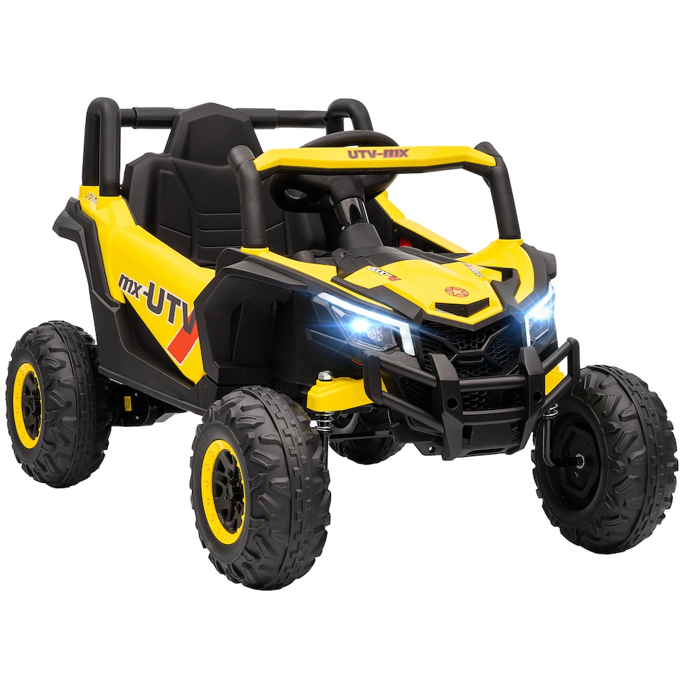image 1 of AIYAPLAY 12V Kids Ride On Car, Electric Car for Kids UTV with Remote Control, Slow Start, Suspension System, LED Lights, Music, USB Port, for Boys Girls 3-5 Years | Yellow