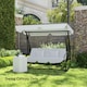 image 10 of Outsunny Waterproof Garden Swing Canopy Replacement 3 Seater, Light Grey Black