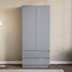 image 7 of Vida Designs Glinton 2 Door 2 Drawer Wardrobe With Clothes Rail, Grey