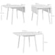 image 5 of HOMCOM Solid Wood Folding Dining Table, Drop Leaf Table for 2-4 People, Rectangle Kitchen Table for Small Space, White | White