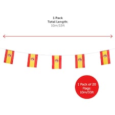Spain Flag Rectangle Party Bunting 10m with 20 Flags