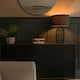 image 1 of ValueLights Matt Black Table Lamp Large Dark Grey Drum Shade