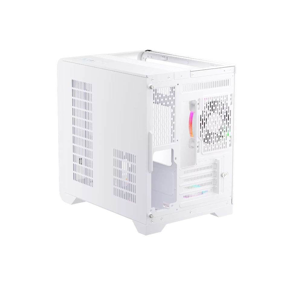 1st Player RT5 WH Tempared Glass Micro Tower Gaming PC Case with 3 x ...