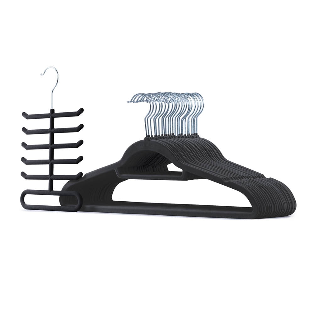 50pc Velvet Hangers Black
