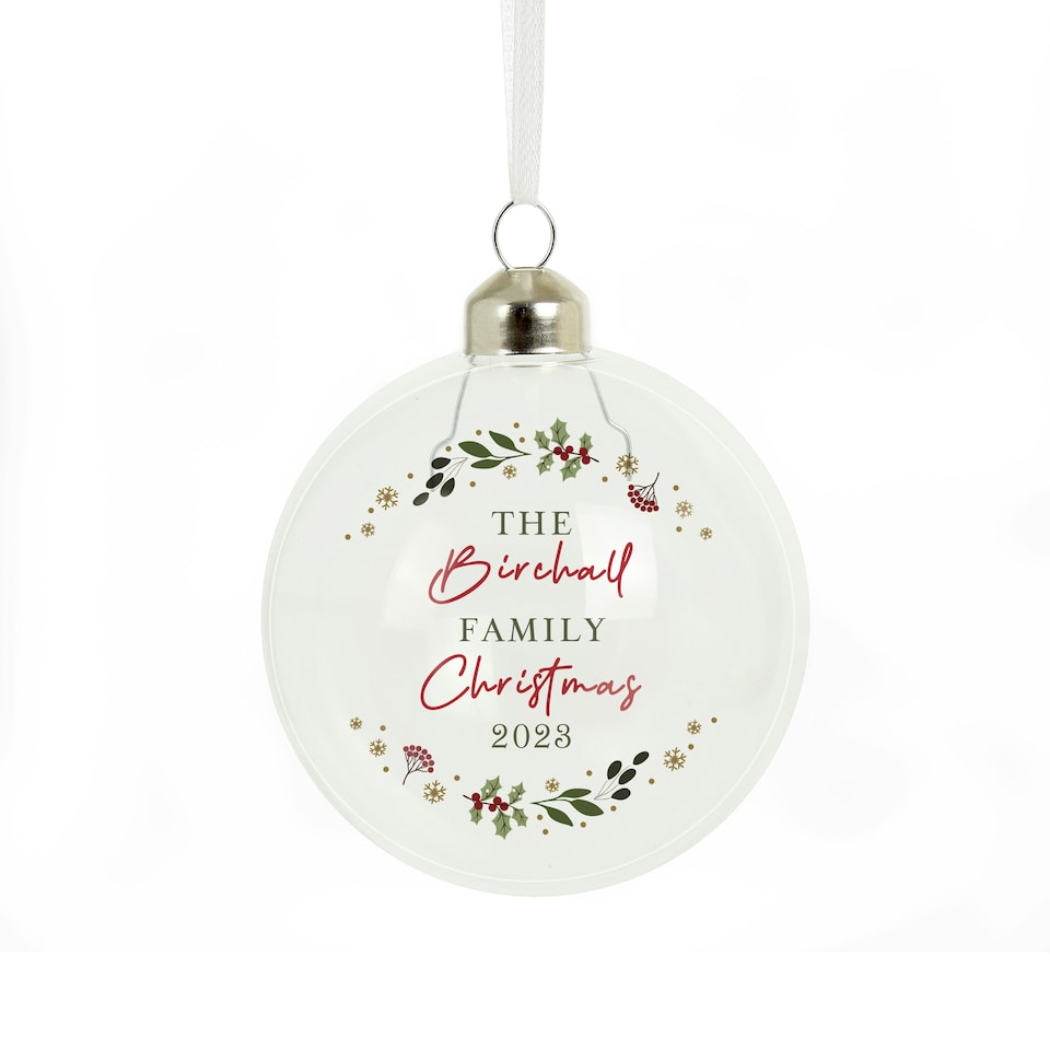 image 1 of Personalised Christmas Glass Bauble