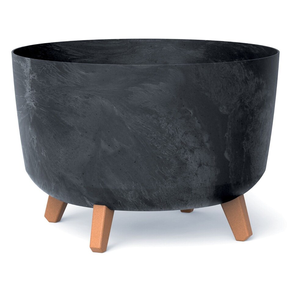 image 1 of 350mm Gracia Round Case Flower Pot | Black | 1