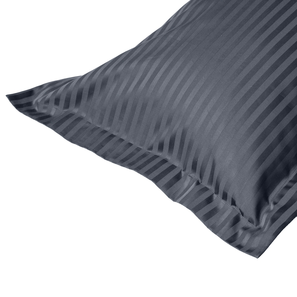 image 1 of Belledorm 540 Thread Count Satin Stripe Oxford Pillowcase - Charcoal - One Size