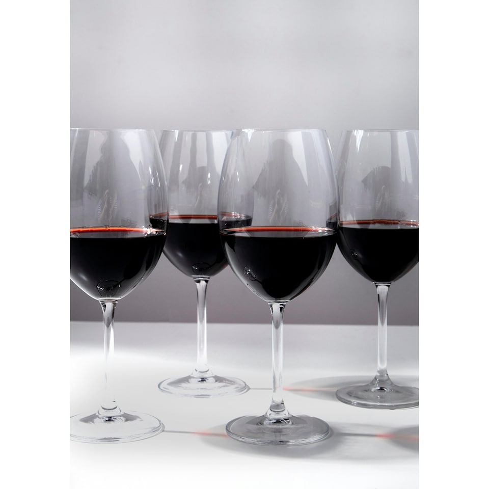 image 1 of Mikasa Wine Glass Set Clear Bordeaux Crystal Set of 4