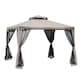 image 1 of Outsunny 3 x 3 m Metal Gazebo Garden Outdoor 2-Tier Roof Marquee Party Tent Taup | Brown