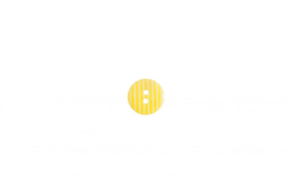 Trimits Yellow Round Candy Stripe Buttons for Dressmaking - 18mm - per value pack of 50