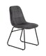 image 5 of Quebec Wave Edge Dining Set with Lukas Chairs - Medium Oak Effect - Black - Grey Velvet | Grey | 5