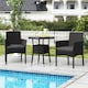 image 3 of Yaheetech 3-Piece Rattan Furniture Set, Woven PE Rattan Chairs & 1 Tempered-Glass Side Table-Black&Grey | Multi | Black/Grey