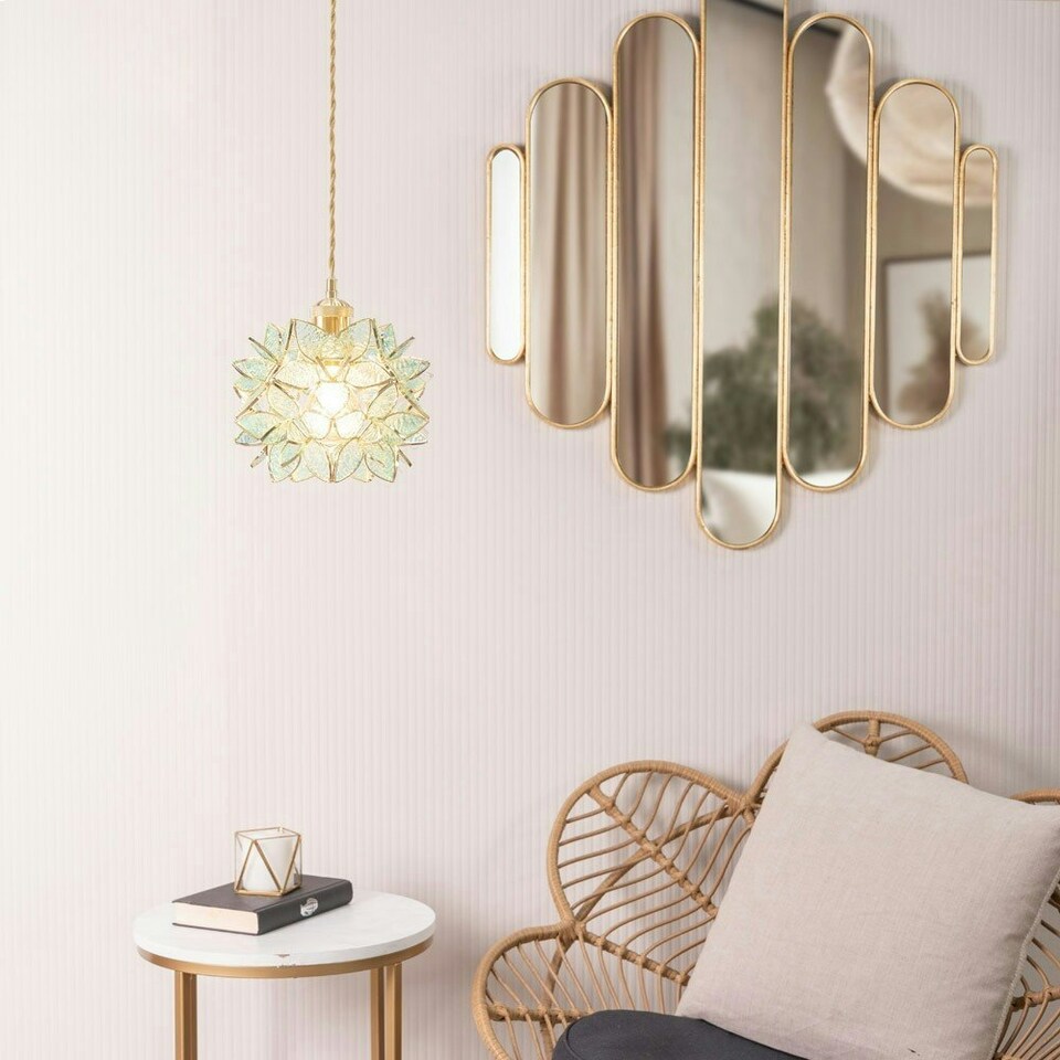 image 1 of ValueLights Reine Glass Plated Green Globe Ceiling Pendant Shade
