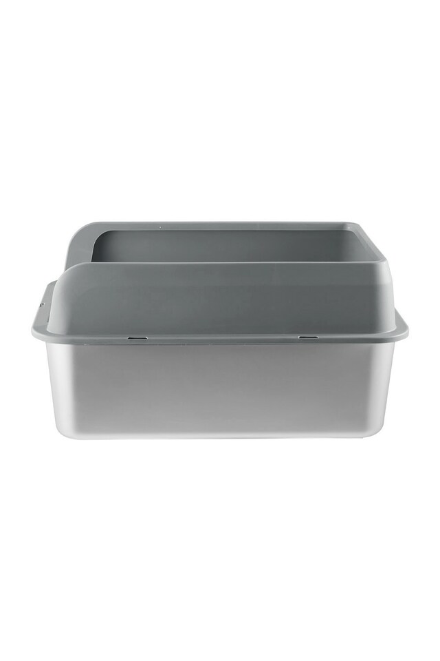 image 1 of Living and Home Semi-Closed Anti-Splash Cat Litter Box Pet Toilet | Grey