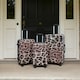 image 2 of OHS 4 Wheel Leopard Print Hard Shell Travel Luggage Suitcase Set of 3 | Multi | Leopard | 3