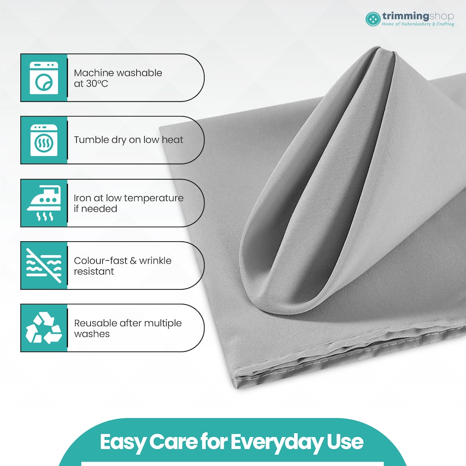 image 1 of 1pc Polyester Table Napkins, Wrinkle-Resistant Cloth Napkin - 20 Inch