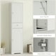 image 6 of HOMCOM Tall Bathroom Storage Cabinet with Arch Doors Adjustable Shelf White White