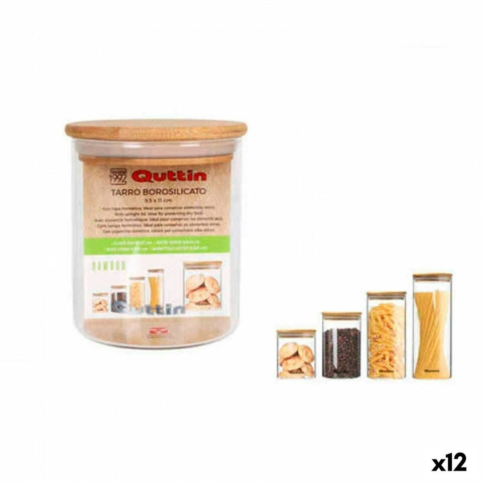 image 1 of Tin Quttin Borosilicate Glass Bamboo Silicone 500 ml 9,5 x 9,5 x 11,5 cm (12 Units) (9,5 x 11 cm) N/A