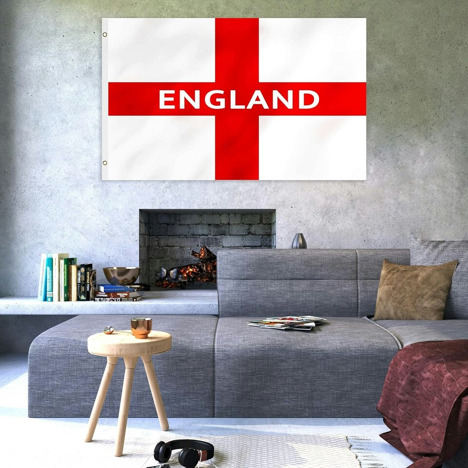 image 1 of 5ft x 3ft England Printed St George Cross National Flag with 2 Eyelets