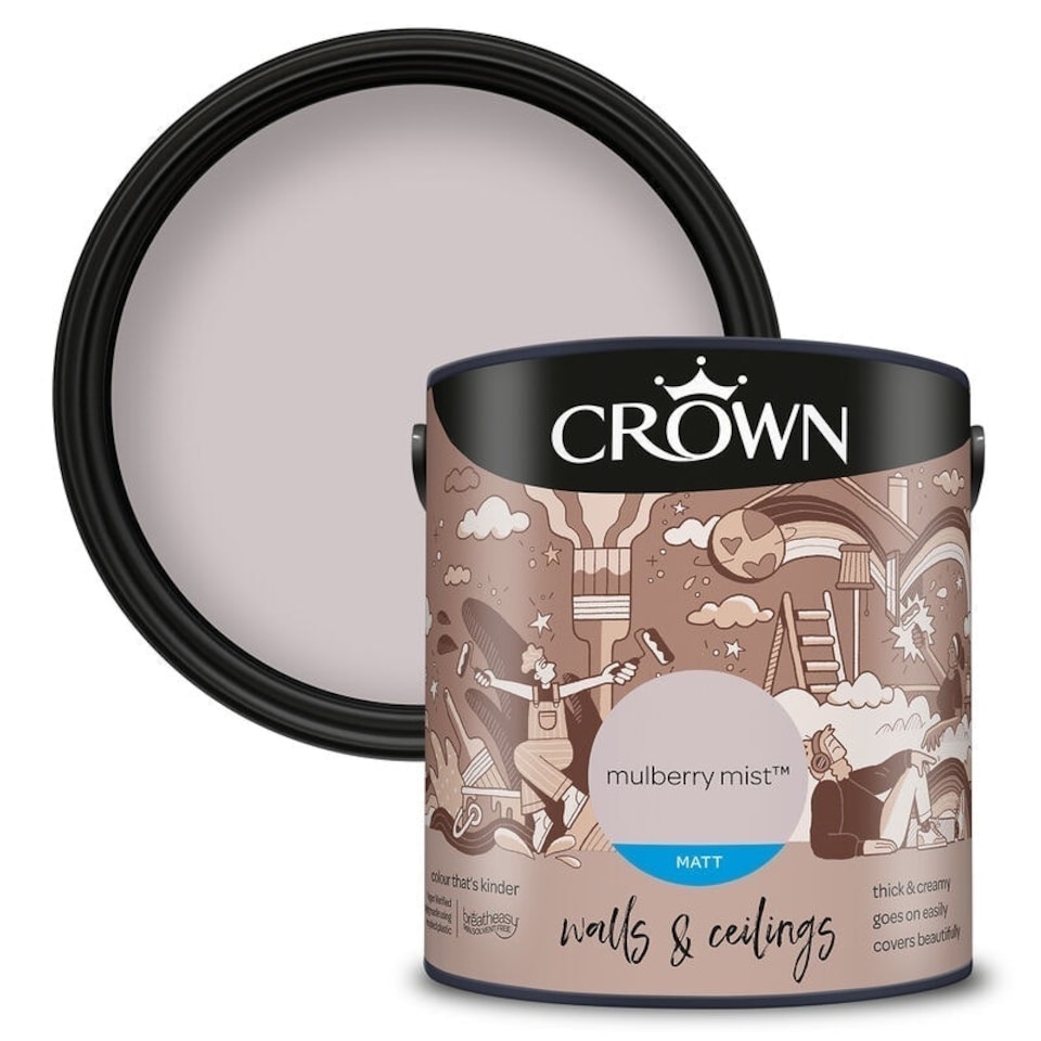 image 1 of Crown Walls & Ceilings Matt 2.5L Mulberry Mist