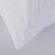 image 3 of Satin Stripe Pillow Pair Soft Microfibre Cover Hollowfibre Filling Non Allergenic | White