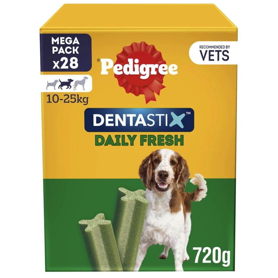 image 1 of 112 Pedigree Daily Dentastix Fresh Dental Sticks Dog Treats Medium Dog Chews