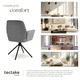 image 7 of Swivel Chair Lenia - upholstered, padded, 56.5 x 54 x 86 cm - Set of 2 Grey | Velvet Look Anthracite/Black