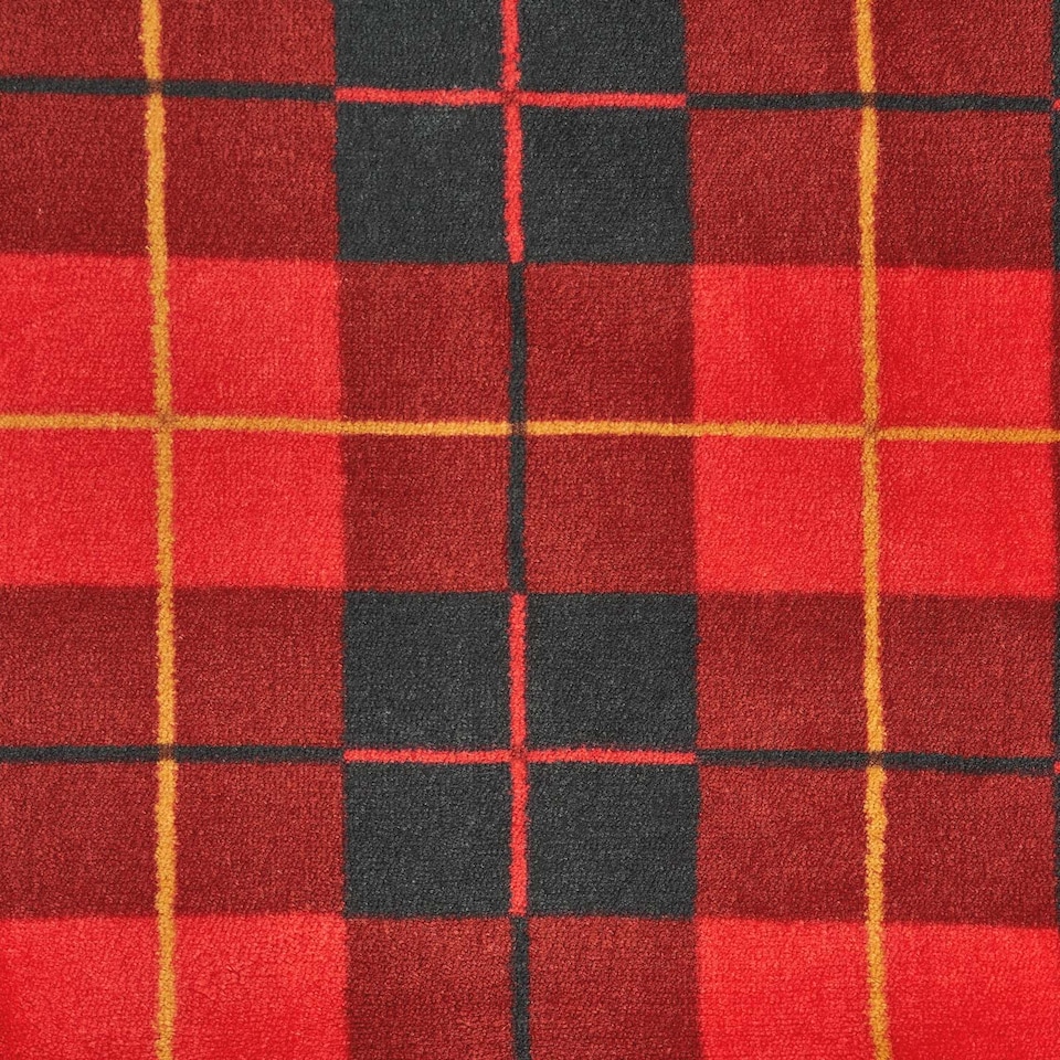 image 1 of OHS Large Tartan Sherpa Flannel Fleece Throw Over Bed Blanket Check Red