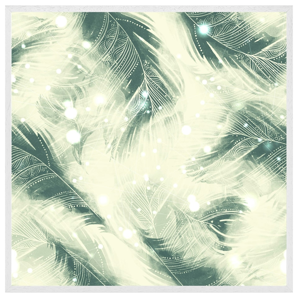 image 1 of Feathers fantastic birds with decorative ornaments (Picutre Frame) White | XS