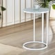 image 1 of Round C Shaped Side Table White White