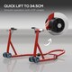 image 5 of HOMCOM Front Motorcycle Paddock Stand Motorbike Stand with Anti-Slip Mat, U-Shaped and L-Shaped Adapters, 200 kg Capacity, for 18", 17" and 10" Tyre, Red