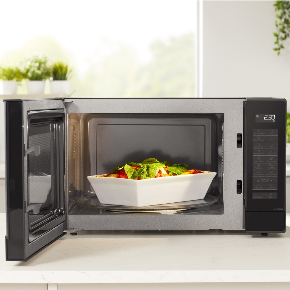 image 1 of Panasonic PA4600 NN-ST46KBBPQ Microwave, Black, 18/8 Stainless Steel, 1000 W, 32 liters