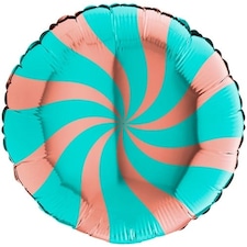 Rose Gold & Tiffany Blue Candy Swirl Round Foil Helium Balloon 46cm / 18 in