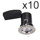 image 2 of Set of 10 Fire Rated Downlights - Brushed Chrome Fixed GU10 Recessed