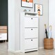image 2 of HOMCOM Shoe Storage Cabinet Footwear Organiser Space-saving w/ 3 Drawers -White