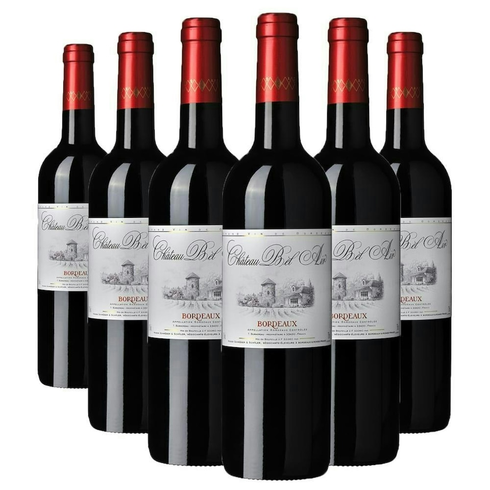 Case of 6 Chateau Bel Air Bordeaux 75cl Red Wine