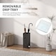 image 3 of HOMCOM Metal Umbrella Stand, Square Umbrella Holder with 4 Hooks and Removable Drip Tray, Decorative Umbrella Storage Rack for Entryway, Hallway, 15.5 x 15.5 x 41 cm, Black | Black