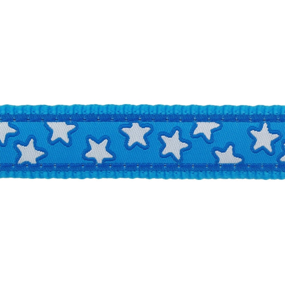 Dog Superlead Design Stars White on Turquoise Blue | S