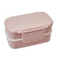 image 1 of Interiors by Premier Minimalist Light Pink Lunch Box With Cutlery, Organized Lunch Box, Versatile Box With Reusable Spoon & Fork
