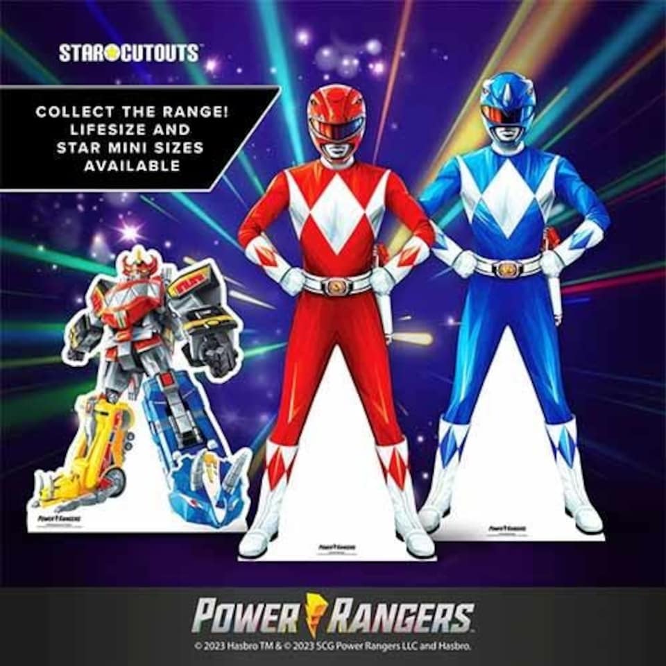 image 1 of Blue Power Ranger Star Mini Cardboard Cutout 95cm