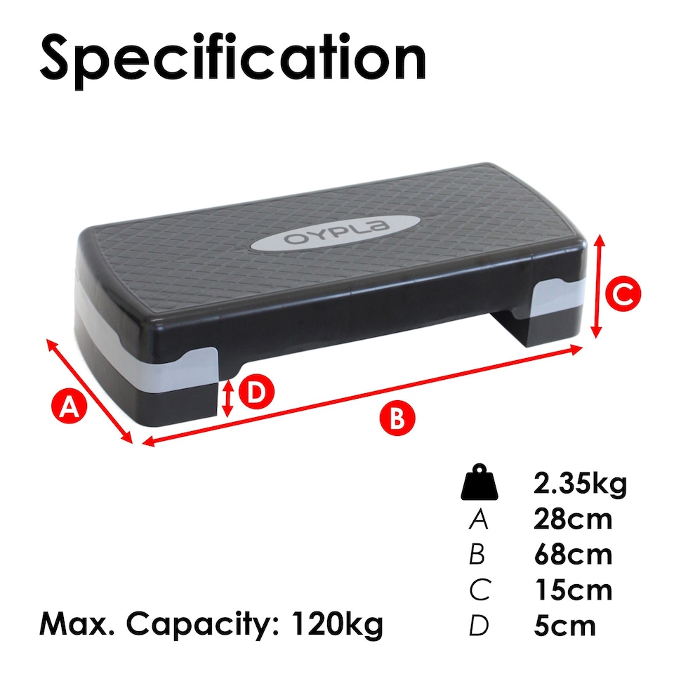 image 1 of Adjustable Exercise Aerobic Stepper Trainer Workout Home Gym