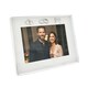 image 2 of Modern Wedding Picture Frame in Silver Plating with Rings and Hearts Silver | One Size