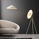 image 3 of Milan Complete Floor Lamp, Warm White, Brushed Brass Plate