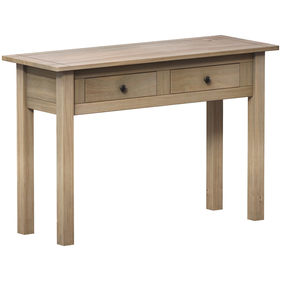 image 1 of Vida Designs Panama 2 Drawer Console Table With Shelf, Solid Pine Wood