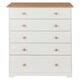 image 2 of Colorado 5 Drawer Chest - MDF/MDP - 80 x 38 x 96.4 cm - Soft White/Oak