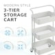 image 7 of 3 Tier Storage Cart On Wheels Home Kitchen Office Bath-Bedroom Organiser White White