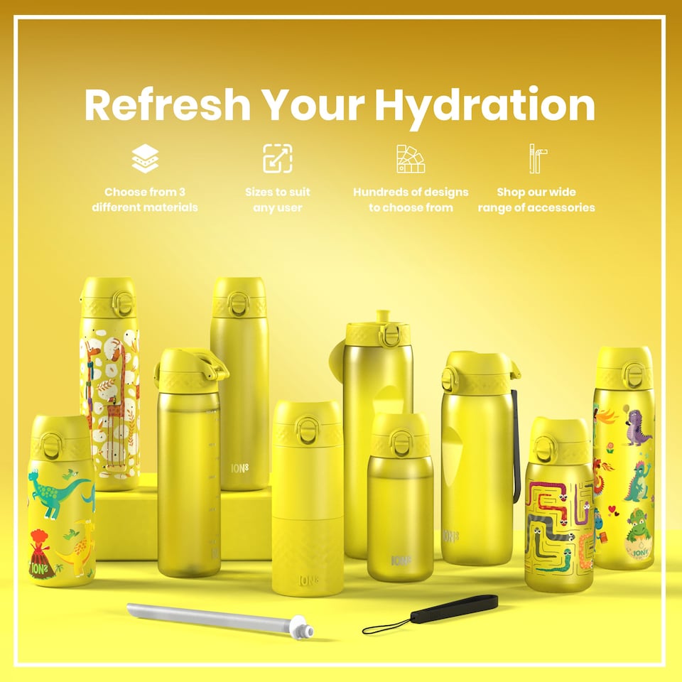 image 1 of Leak Proof Water Bottle, BPA Free, 750ml (24oz) | Yellow | Yellow | One Size